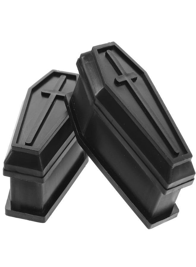 BUGUUYO 2pcs Coffin Ornaments mini Coffin Casket mini Halloween Coffin Haunted House Props Coffin Figurine Coffin Halloween Prop Funny Prank Prop Miniature Makeup Stand Plastic - Image 1